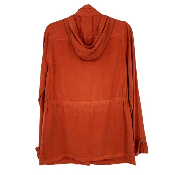 Angie Utility Jacket with Hood Sunwashed Orange Size Small - Picture 10 of 16